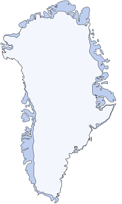 Carte de l'inlandsis du Groenland.