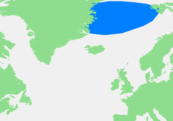 Carte de la mer du Groenland.
