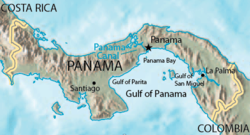 Carte du golfe de Panama.