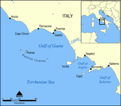 Carte du golfe de Gaète.