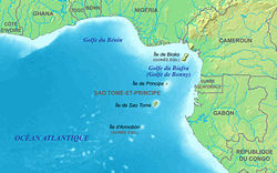 Carte du golfe de Guinée.