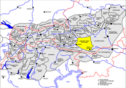Carte de localisation des Alpes de Gurktal.