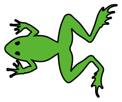 Dessin de grenouille verte utilisé comme meuble en héraldique.