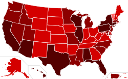 Épidémie de grippe H1N1 de 2009 aux États-Unis.      50 000+ cas     5 000+ cas     500+ cas     50+ cas     5+ cas     1+ cas