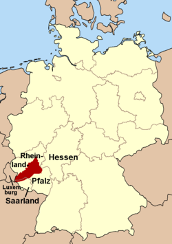 Carte de localisation de l'Hunsrück.
