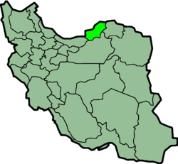 Carte montrant la position de la province de Golestan