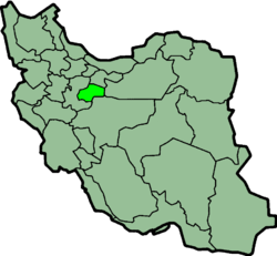 Carte montrant la position de la province de Qom en Iran