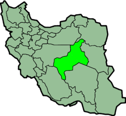 Carte montrant la position de la province de Yazd