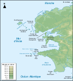 Carte de la mer d'Iroise.