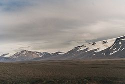 Vue sur les contreforts du Langjökull depuis le Kaldidalur