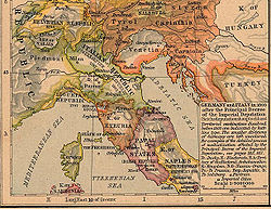 Carte du nord de la péninsule italienne en 1803 ; la République cisalpine occupait le territoire de la République italienne sur la carte.