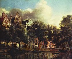 Un canal à Amsterdam de Jan van der Heyden (1637-1712) ; l'Amsterdam qu'à connu Anders.