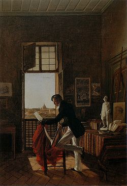 François-Édouard Picot peint dans son atelier à la villa Médicis par Jean Alaux, 1817