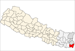 Localisation du district de Jhapa