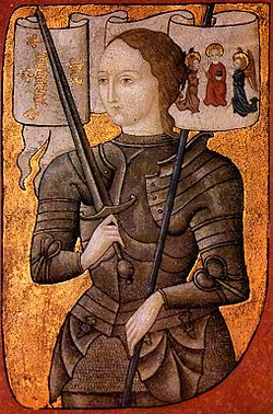 Jeanne d'Arc, miniature du XVe siècle, Centre Historique des Archives Nationales, Paris