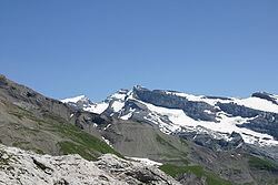 Le Grand Mont Ruan vu de la combe aux Puaires (versant français)