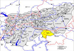 Carte de localisation des Alpes juliennes.