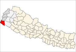 Localisation du district de Kanchanpur