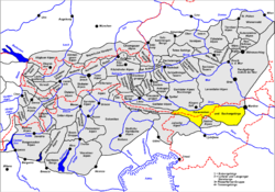 Carte de localisation des Karavanke et de Pohorje.