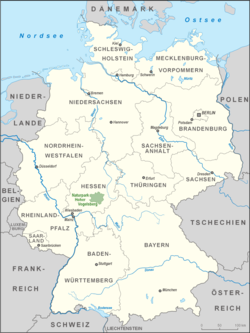 Carte de localisation du Vogelsberg.
