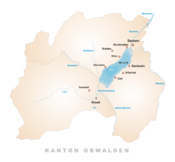 Carte du lac de Sarnen