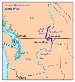 Carte de localisation de la Kettle.