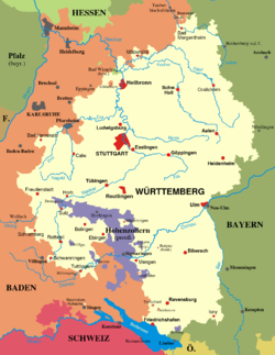 Carte du royaume de Wurtemberg