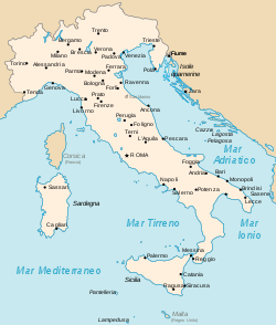 Le Royaume d'Italie en 1919