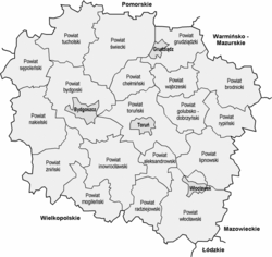 Les districts de la voïvodie