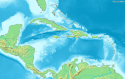 Carte de la mer des Caraïbes.