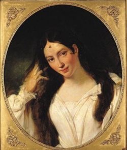 Maria Malibran dans le rôle de Desdémone, Opéra Otello de Rossini en 1834. Portrait par François Bouchot.  Musée de la Vie Romantique, Paris