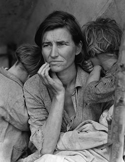 Migrant Mother, prise par Dorothea Lange en 1936.