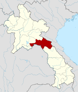 Carte du Laos mettant en évidence la province de Borikhamxay.