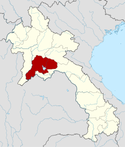 Carte du Laos mettant en évidence la province de Vientiane.
