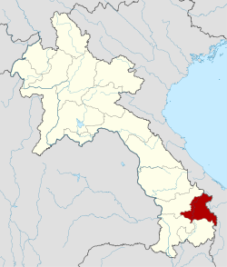 Carte du Laos mettant en évidence la province de Sékong.