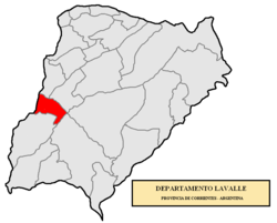 Localisation du département de Lavalle en Argentine