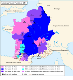 Le royaume des Francs en 548