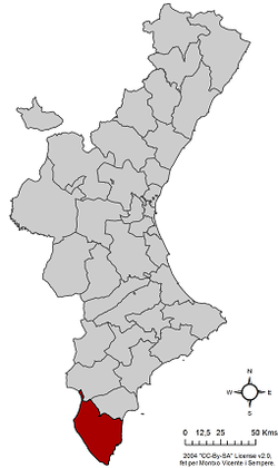Localització del Baix Segura respecte del País Valencià.png
