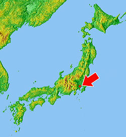 Carte du Japon avec la Préfecture de Tōkyō mise en évidence