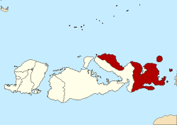 Situation du kabupaten de Bima dans les petites îles de la Sonde occidentales.