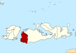 Situation du kabupaten de Sumbawa occidental dans les petites îles de la Sonde occidentales.