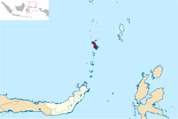 Carte de localisation du kabupaten des îles Sangihe.