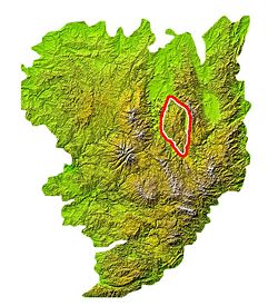 Localisation du Livradois sur la carte du Massif central.