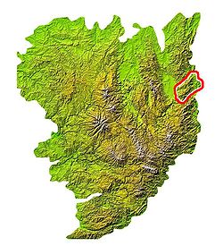 Carte de localisation des monts du Lyonnais.