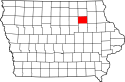 Map of Iowa highlighting Bremer County.svg