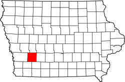 Map of Iowa highlighting Cass County.svg