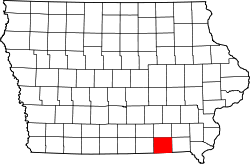 Map of Iowa highlighting Davis County.svg