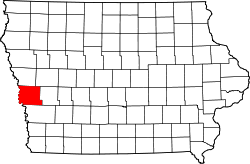 Map of Iowa highlighting Harrison County.svg