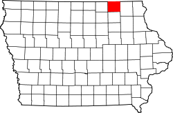 Map of Iowa highlighting Howard County.svg