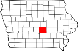 Map of Iowa highlighting Jasper County.svg